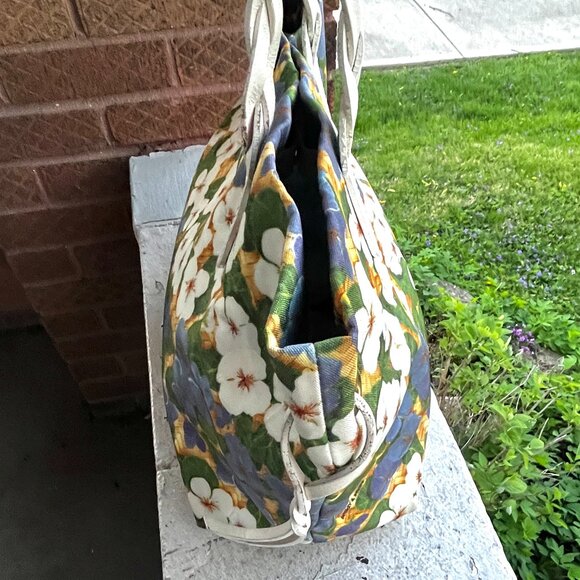 DOONEY & BOURKE Petunia Blue Leisure Shopper Tote Bag Floral Braided Top Handle - Picture 3 of 12